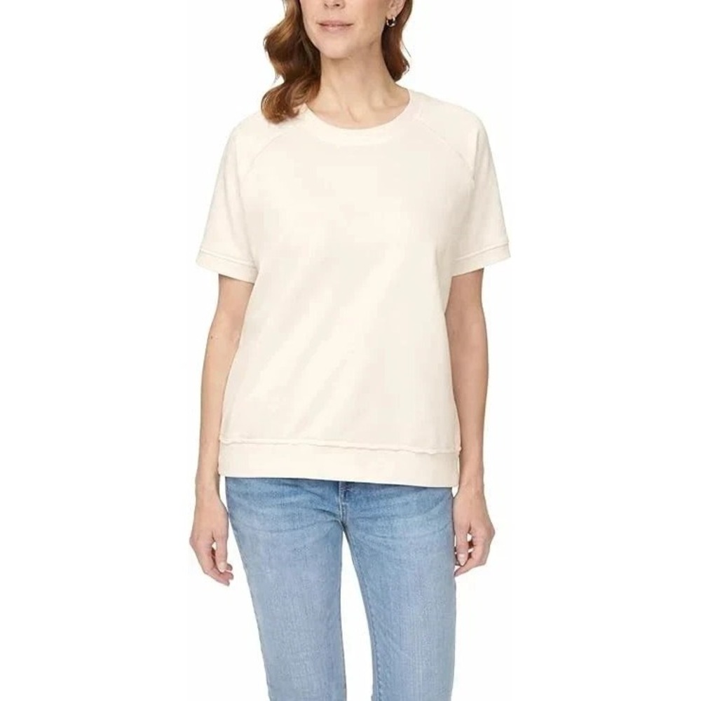 Buffalo Women's Effortless Essential Super Soft Terry Top, Cream, Medium, New